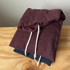 Cowl Neck Pullovers Blue Maroon Medium